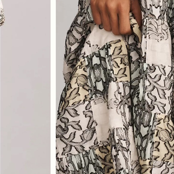 Anthropologie V-Neck Textured Midi dress size Medium - Picture 4 of 8